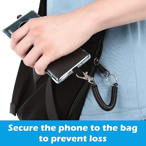 Miniatura 5 de Cobee Llavero de resortes helicoidales, 10 unidades de resortes helicoidales retráctiles con cierre de langosta, cuerda de seguridad de cuerda de