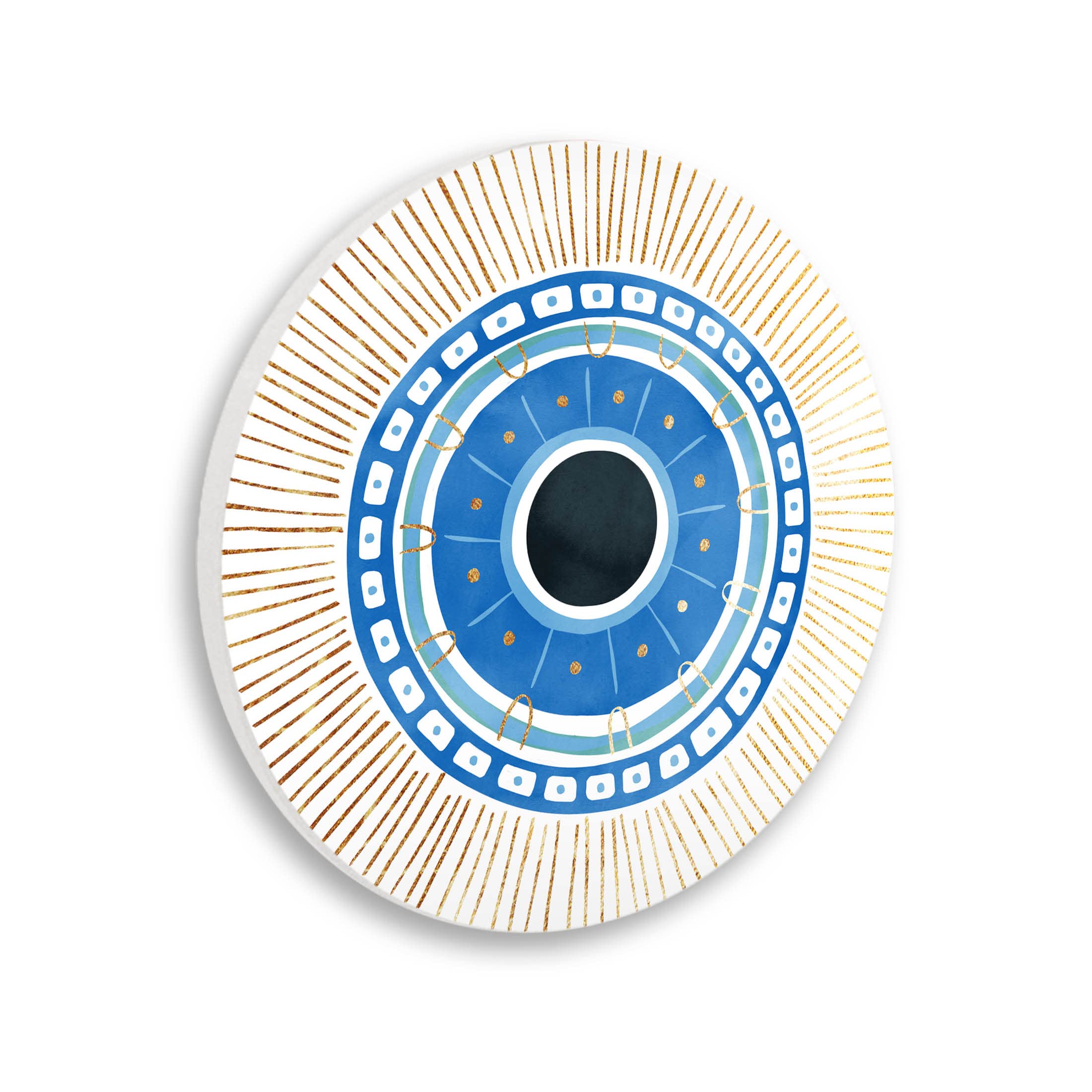 Stupell Industries Patterned Evil Eye Symbol Geometric Wood Wall Art, Design by Ziwei Li