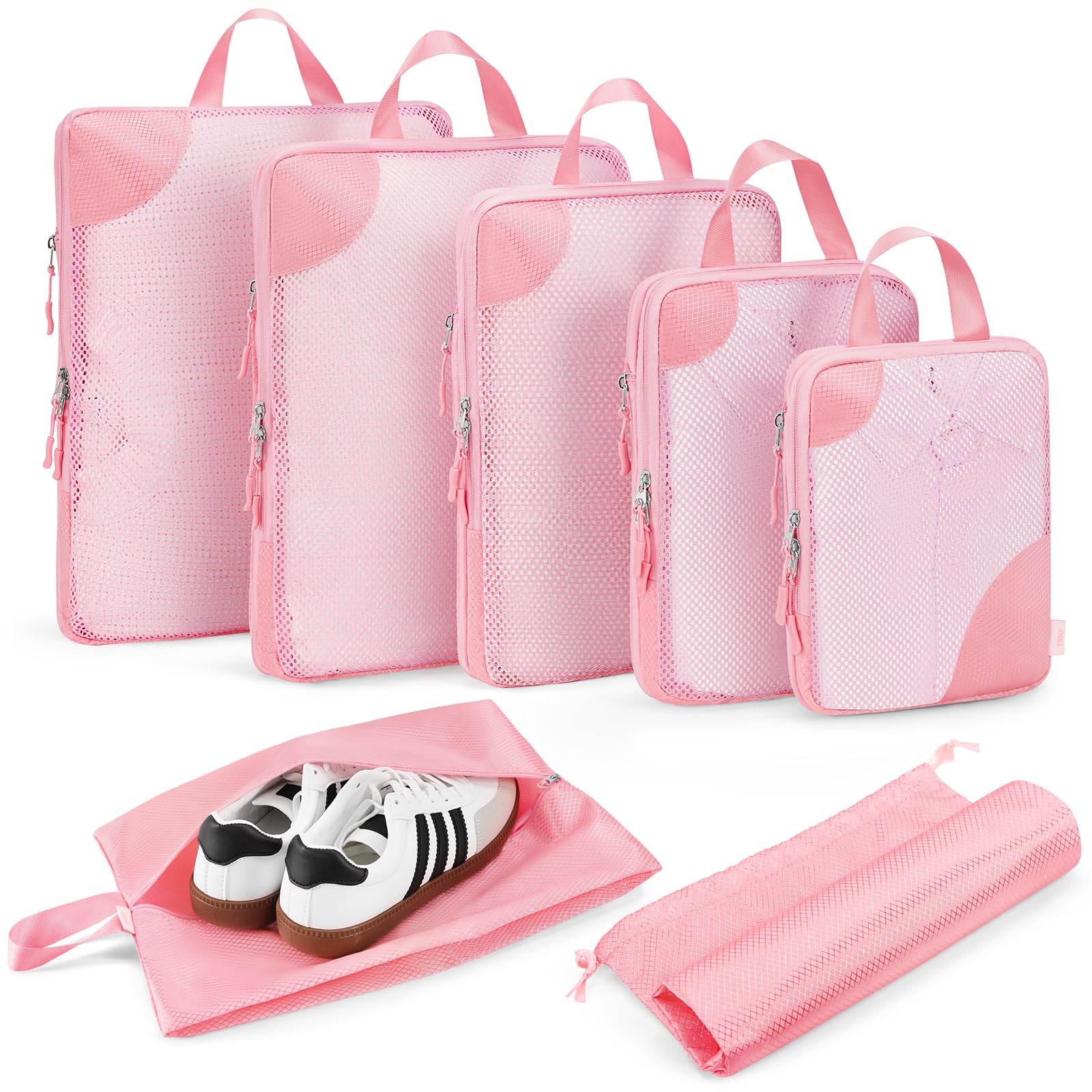 7 Set Compression Packing Cubes for travel,Packing Cubes for Travel Compression,Luggage Organizer Bags,tripped compression packing cubes,suitcase