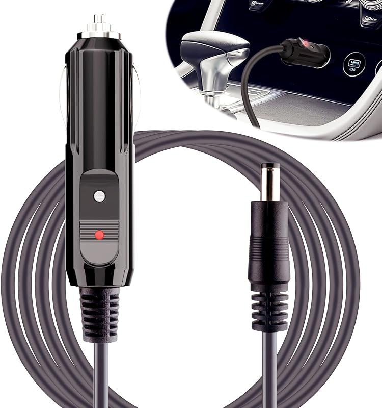 Cabo Adaptador de Carregador Automotivo 12 V com Plugue de Acendedor e Fusível ecocstm – 1 unidade