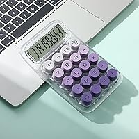 Vista 7 de Mr. Pen- Mechanical Switch Calculator, 10 Digits, Purple Calculator, Transparent Body, Large LCD Display