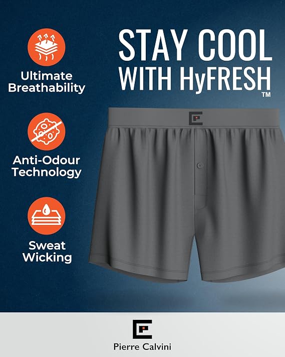 Pierre Calvini Mens Boxers Loose Fit (3/6-Pack) – Soft Jersey Cotton Mens Underwear – Breathable, Lightweight & Tag-Free Men's Boxer Shorts with Stay-Put Waistband for All-Day Comfort & Freedom