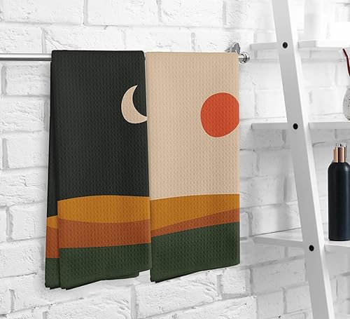 Miniatura 13 de You are My Sunshine - Juego de 2 toallas de cocina y paños de cocina y paños de cocina bohemios absorbentes, toallas de mano para baño y cocina