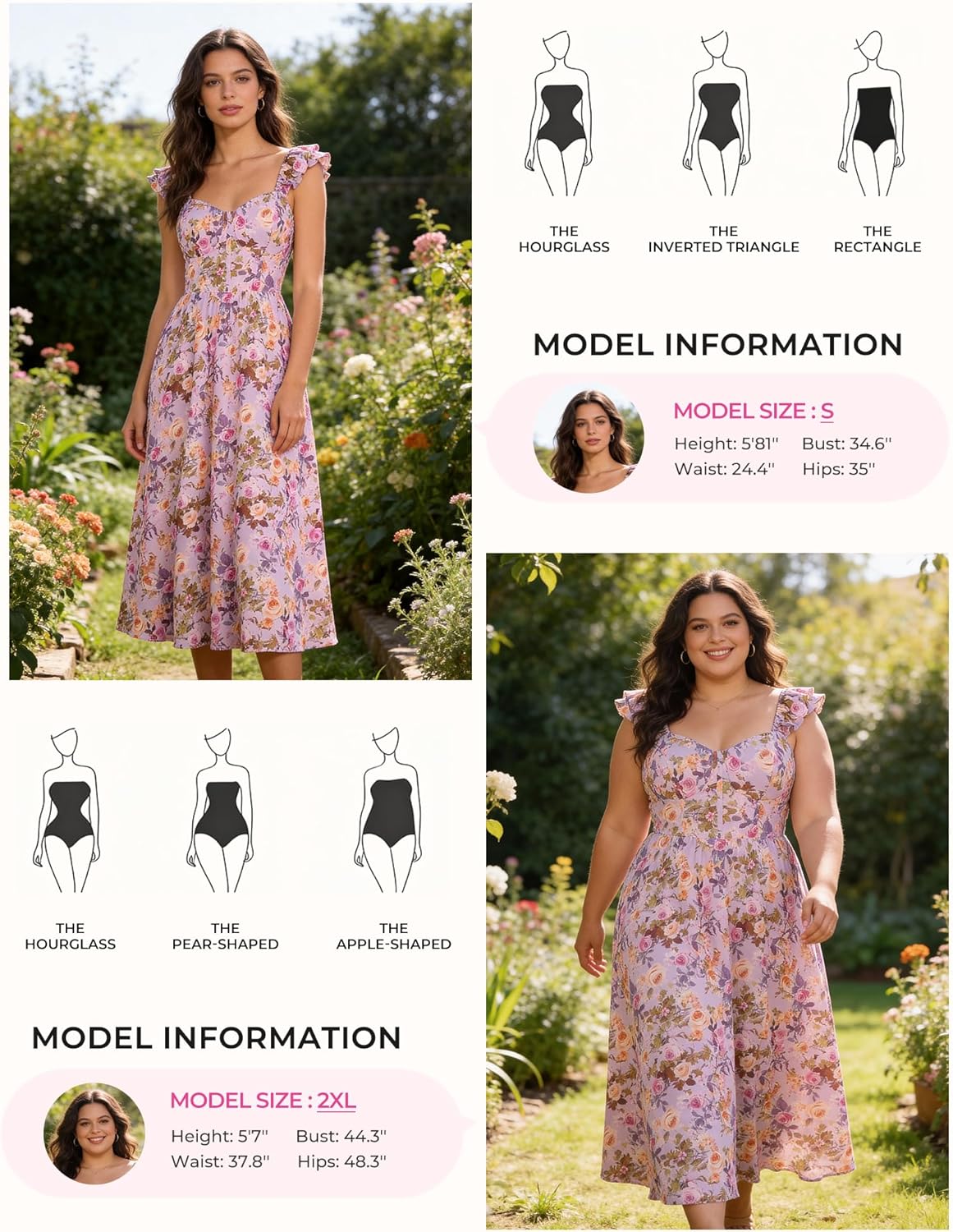 GRACE KARIN 2026 Women Summer Maxi Floral Corset Dress,Ruffle Sleeve Milkmaid Dresses, Wedding Guest Dresses with Pocket