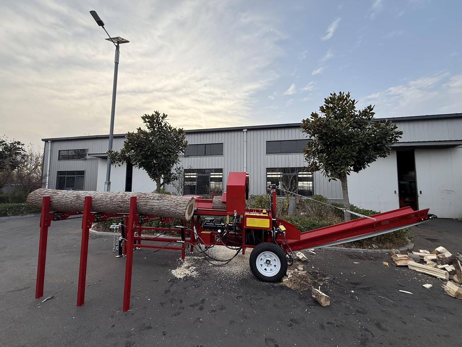 Firewood Processor with Log on Table