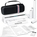 Imprimante Portable Sans Fil Phomemo, Imprimante Thermique Bluetooth M832 sans Encre, Imprimantes Mobiles pour Téléphone Ordinateur Portable, Supporte Papier Thermique 8,5"x11"/A4/4,33"/3,15"/2,08", avec Étui de Transport & Kit de 4 Rouleaux de Papier