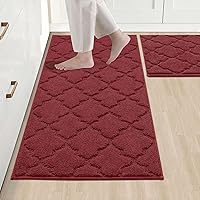 Vista 11 de COSY HOMEER Alfombras suaves de cocina [2 piezas] para el frente del fregadero alfombras de piso de cocina súper absorbentes y tapetes 20 x 30