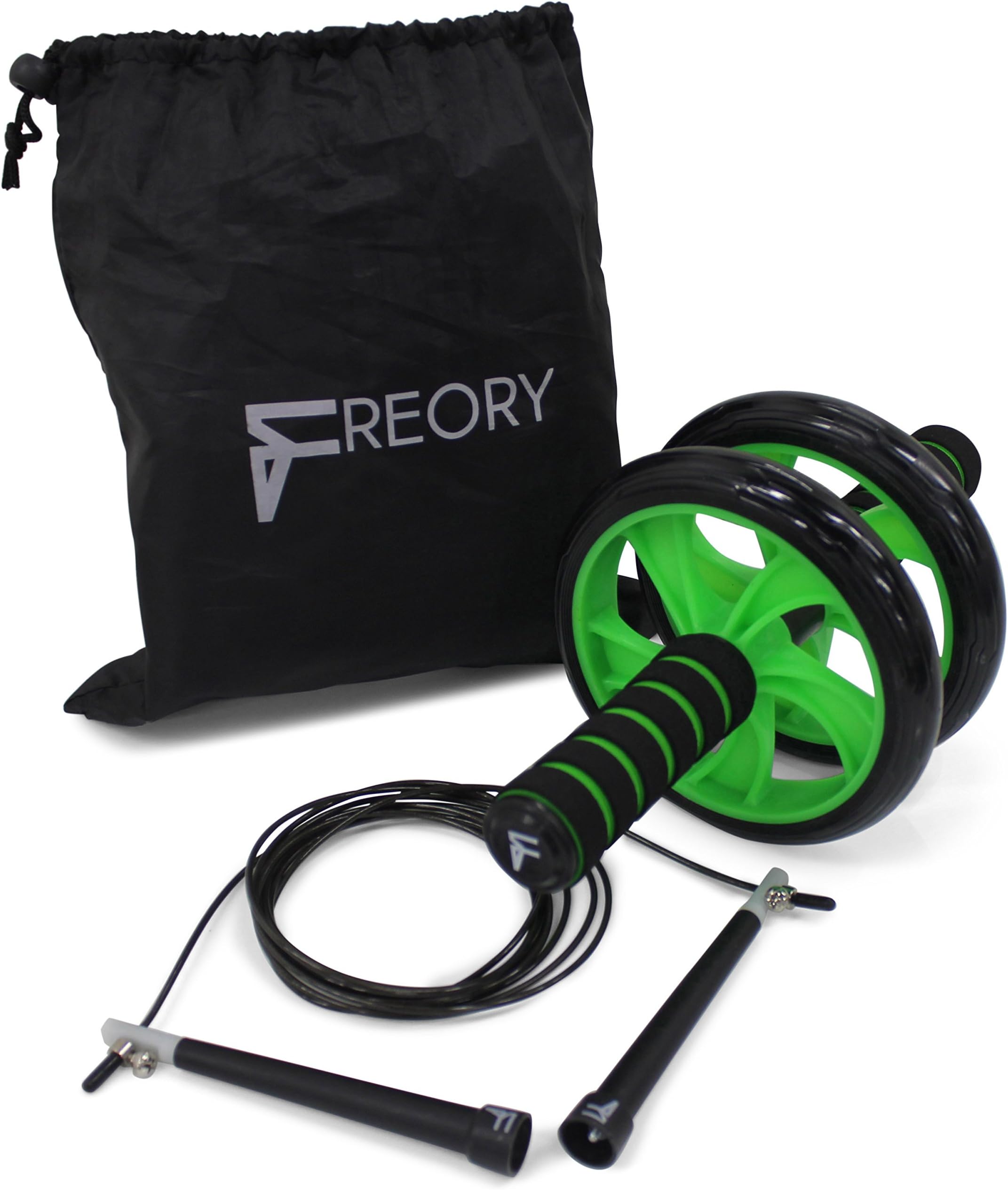 Freory Ab Roller Wheel & Jump Rope. Core Training and Fitness Equipment to Sculpt Abdominals, Tone Arms, Strengthen Back and Shoulders.