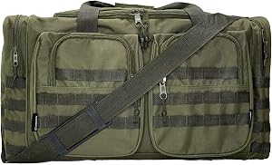 26-Inch Tactical Duffel Bag Large Military Travel Pack, Heavy Duty Cargo Storage Bag with MOLLE System, Water-Resistant Gym Sport Weekend Overnight Bag for Men, Army Green/Black