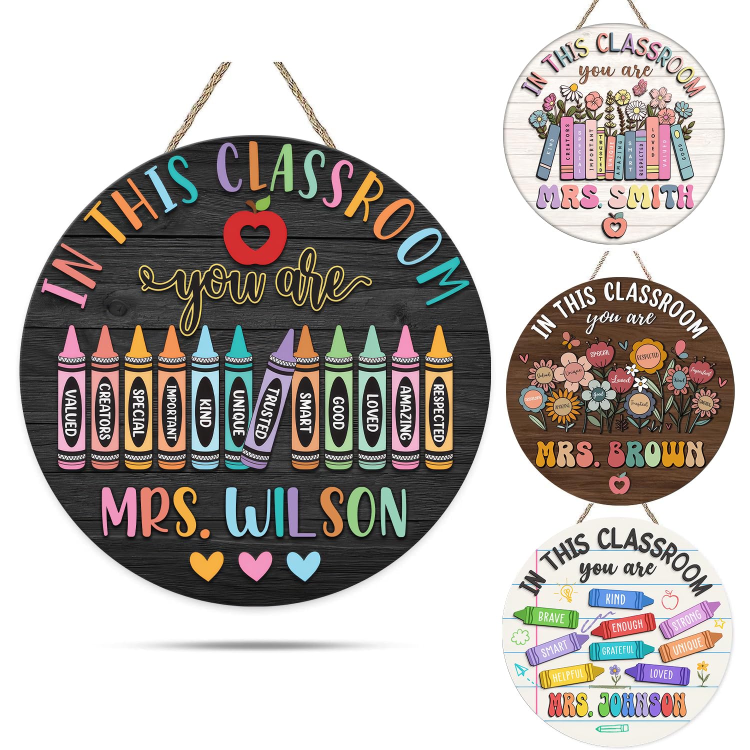 Custom Welcome To Our Classroom Sign, Personalized Teacher Door Sign, Teacher Must Haves, Back To School Gifts For Kindergarten Elementary Preschool