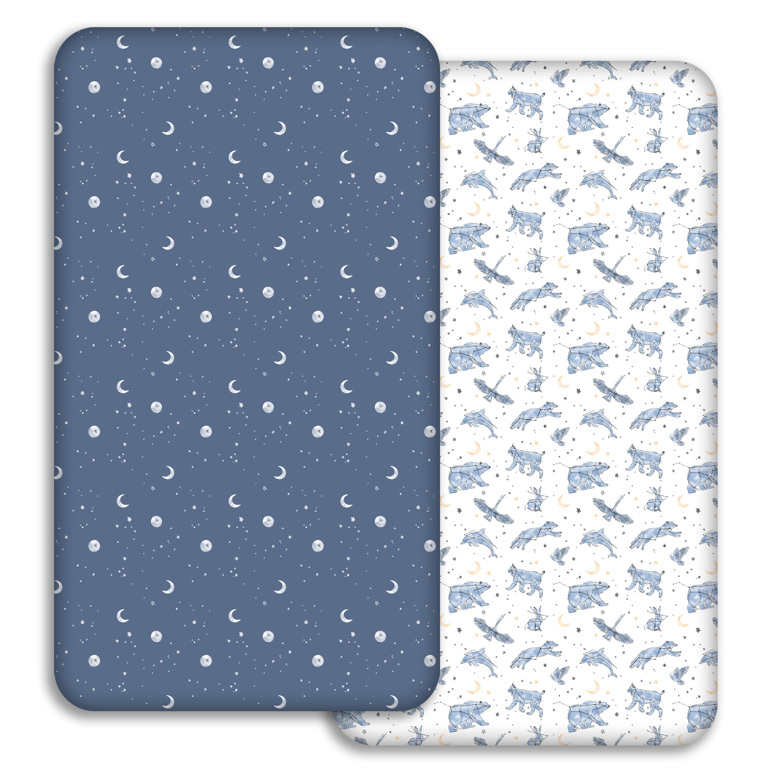 GLLQUEN - Juego de 2 sábanas bajeras ajustables para bebé, 120 x 60 cm