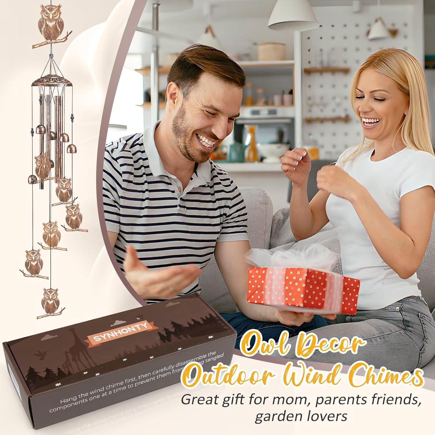 Owl Wind Chimes for Outside,Gardening Gifts for owl Lover,Women,Men,Mom,Birthday Party Decorations,Memorial Gifts,Wind Chimes Outdoors,Indoors,Room,Home,Wall,Garden,Patio,Yard Decor - Image 7