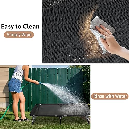 Miniatura 5 de Cama elevada plegable para perros, cama elevada para mascotas de 43 x 23 x 7 pulgadas, sin configuración, cama para perros al aire libre con malla