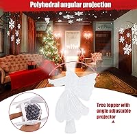 Vista 3 de Christmas Tree Topper,2-in-1 Angel Tree Toppers Christmas Decorations,Christmas Angel Tree Topper with 360Rotating LED Snowflake,Christmas Tree