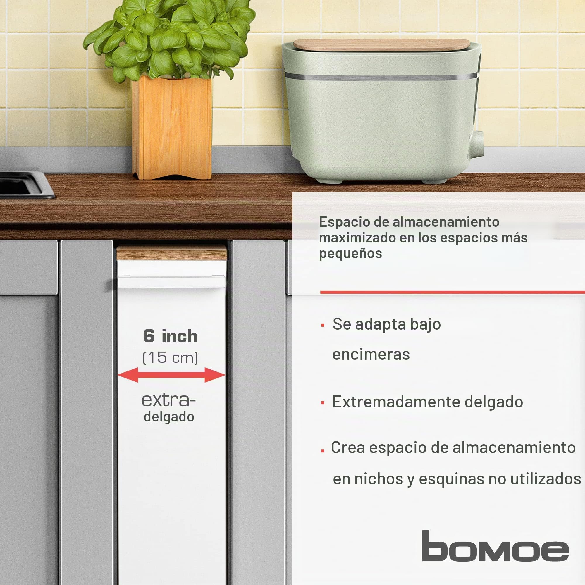 bomoe Carrito Auxiliar con Ruedas Mueble para almacenaje verdulero FSC®