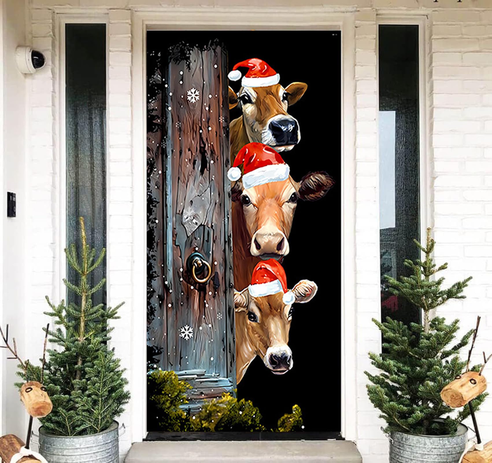 Weihnachten Tür Abdeckung Dekoration, 91x203cm Weihnachtsdeko TüR Banner, Türdeko Weihnachten, Weihnachten Hängende Banner,Weihnachtsbanner für Haustür Veranda Drinnen DraußEn Weihnachten Party Decor Küche, Haushalt & Wohnen