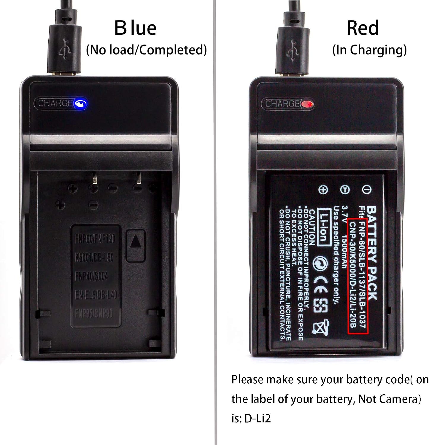 Norifon D-LI2 USB Charger for Pentax OPTIO 330, 330RS, 430, 430RS Camera and More, Black - Image 5