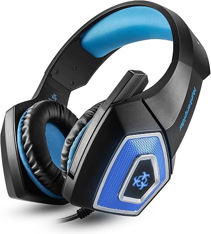 Amazon.com: Hunterspider Gaming Over-Ear Headphone Gaming Headset with  Micro LED Light Game Computer Headphone for PS4 PC Mac : Video Games