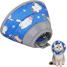 Maxentico Collerette Chat Anti Lechage, Réglable Collerettes pour Chats, Doux Collerettes pour Chats, Collier de Protection Souple Pliable, Collerette Chat Anti Léchage et Anti Grattage (Bleu, S)