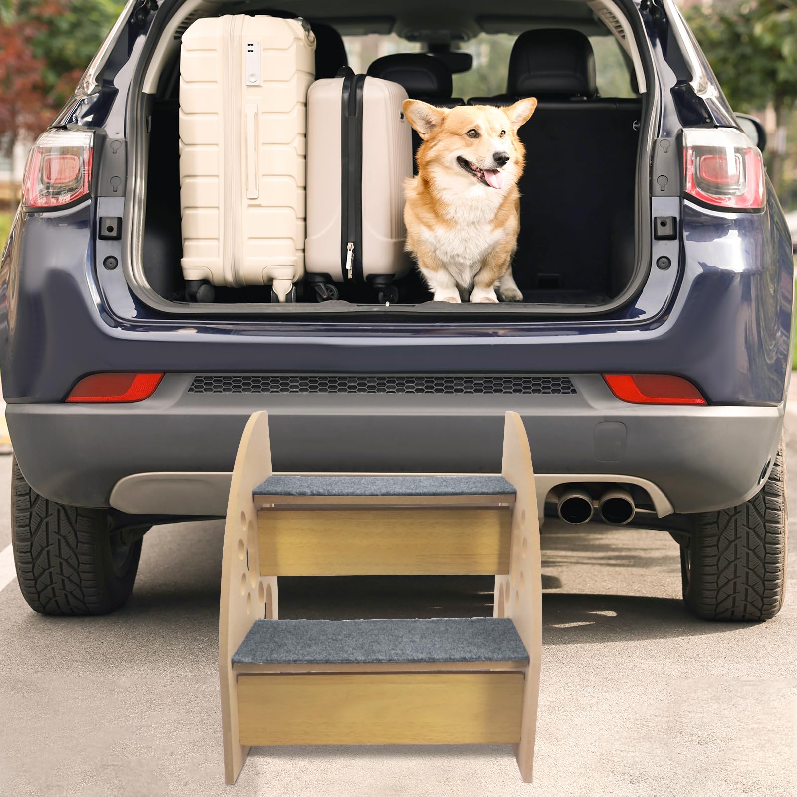 Escalones para perros para cama, escaleras de madera para mascotas para sofá y cama, rampa para perros para acceso al sofá, escalones para mascotas para gatos y perros mayores