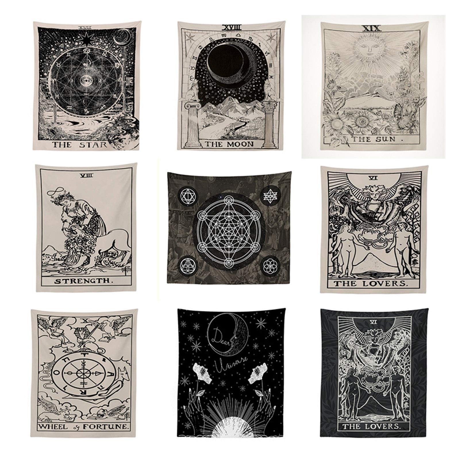 Tapices colgados de la Pared Sun Moon Pared tapicería de la Pared de la Alfombra Psychedelic Pared de Tela Tapiz Tapiz (Color : 02, Size : 1800 x 2300 mm)