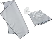 Vista 1 de True Toallas de microfibra, paños de pulido de copa de vino, paño de microfibra sin rayas y toallas sin pelusas, gris, juego de 3