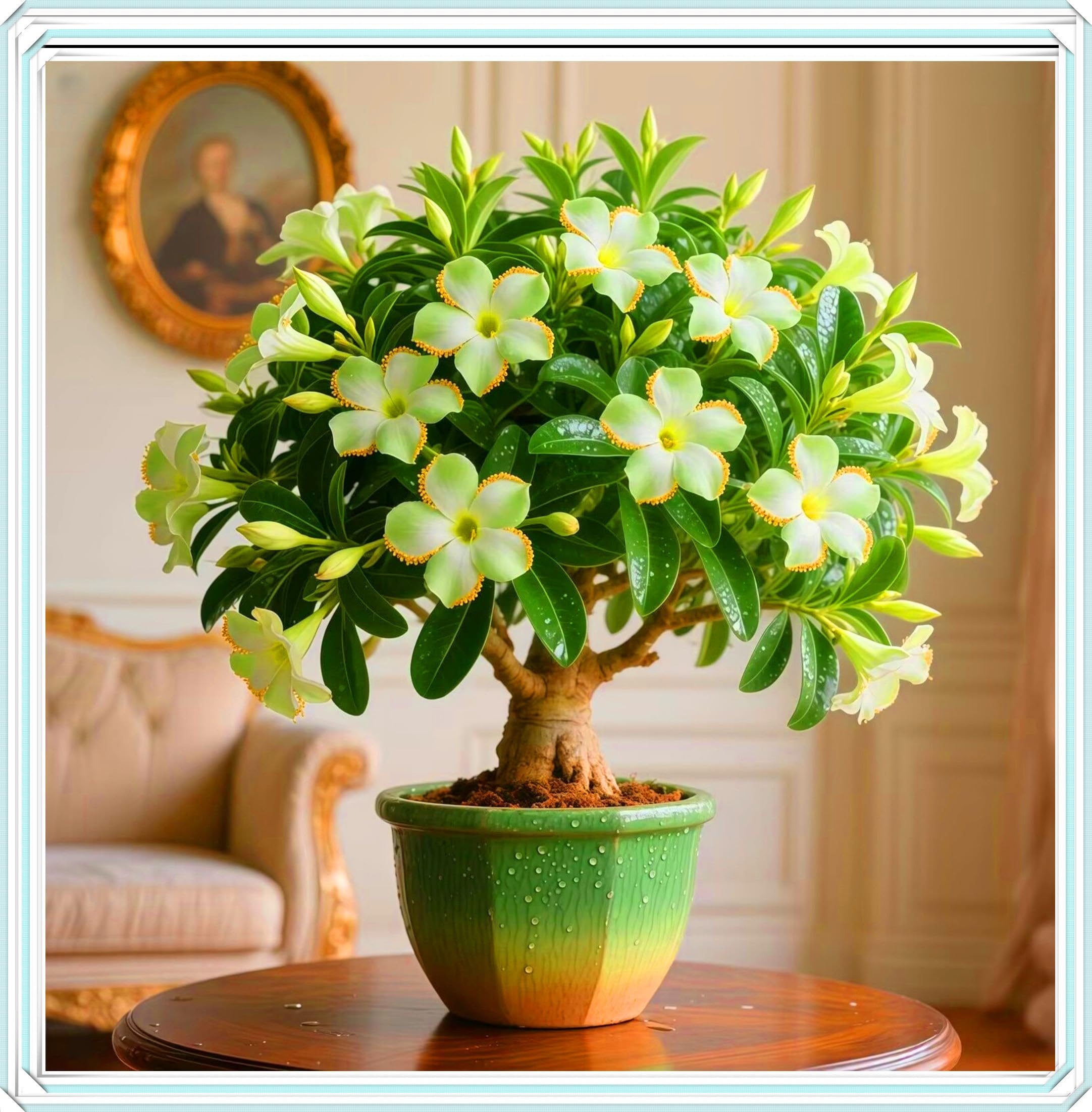 Desert Rose Bulbs, Golden Beautiful, Desert Rose Plant Bulbs, Adenium obesum Plant, Mix Wedding Flowers, 4Bulbs-H