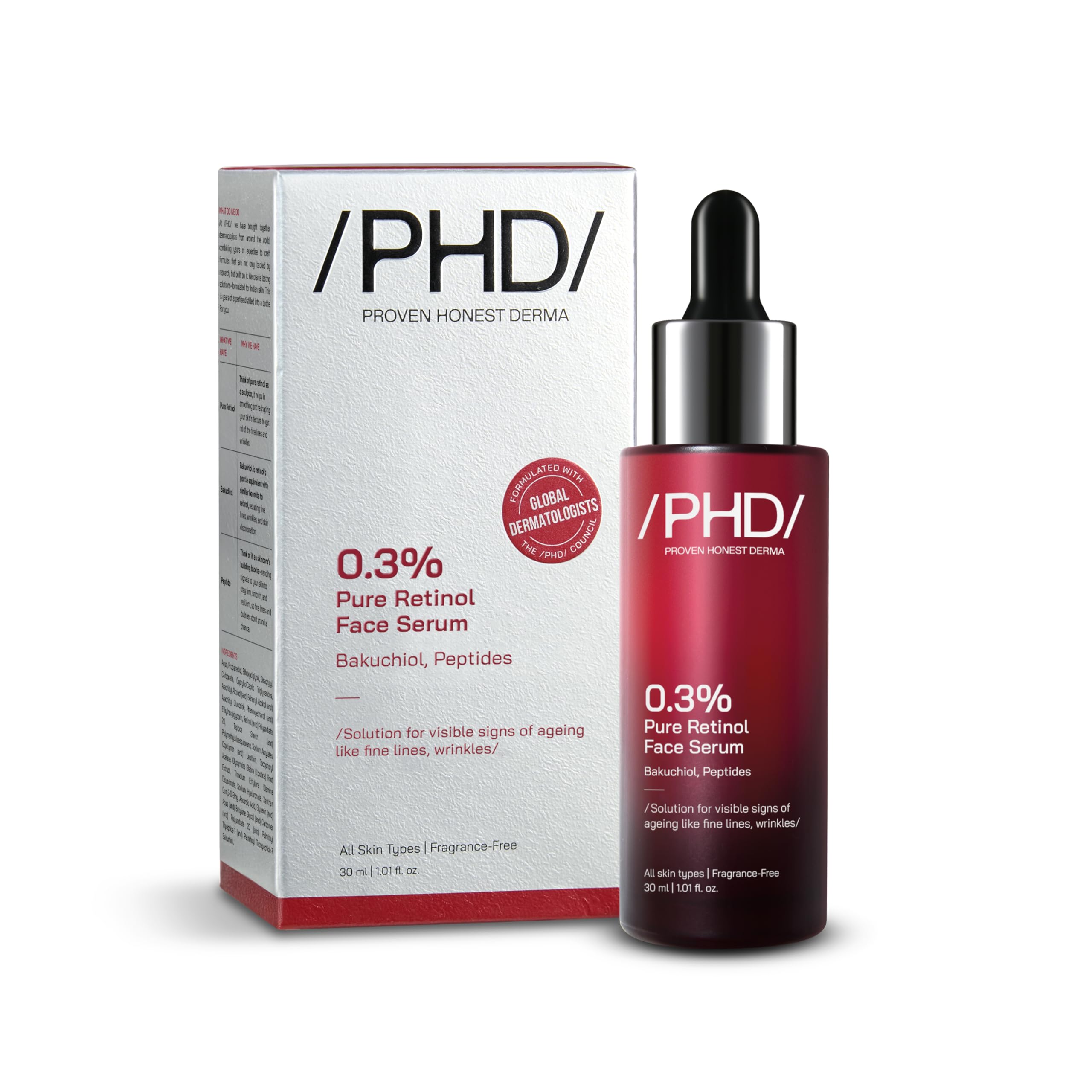 /PHD/ 0.3% Retinol Face Serum with Bakuchiol & Peptides 30ml
