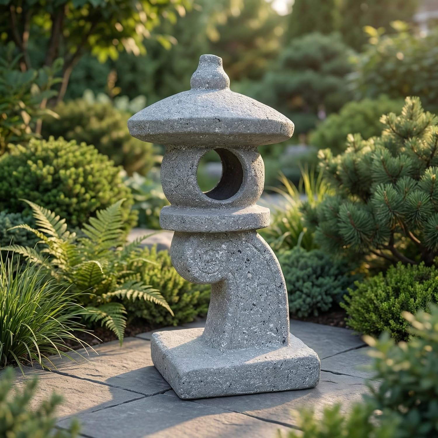 14’’ High Asian Solar-Powered Zen Pagoda Garden Statue LED Light Solar Lamp for Outdoor Japanese Decoration Aesthetic Garden Figurines