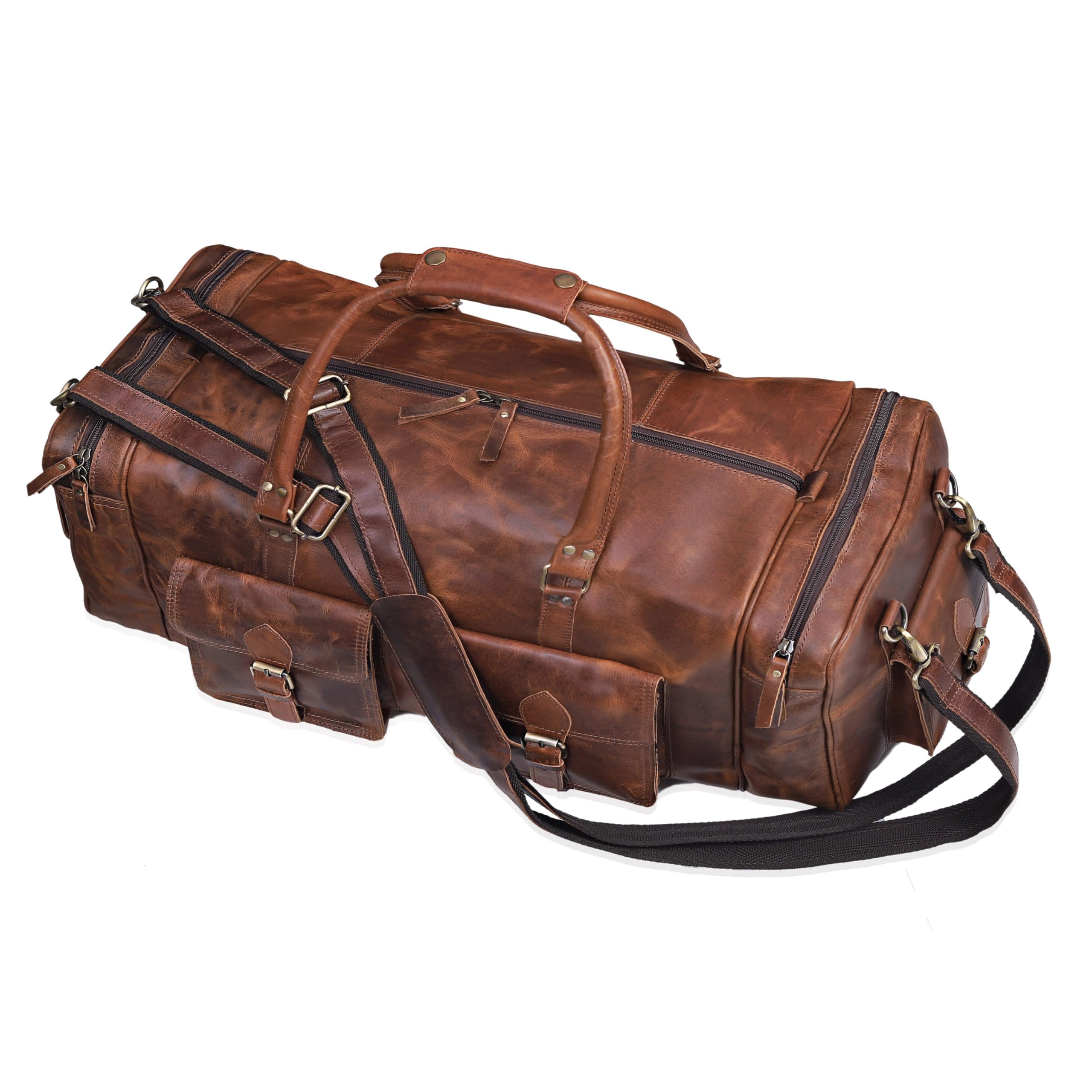 Große Reisetasche für Herren, Leder, Reisetasche, Übernachtung, Sport, Wochenende