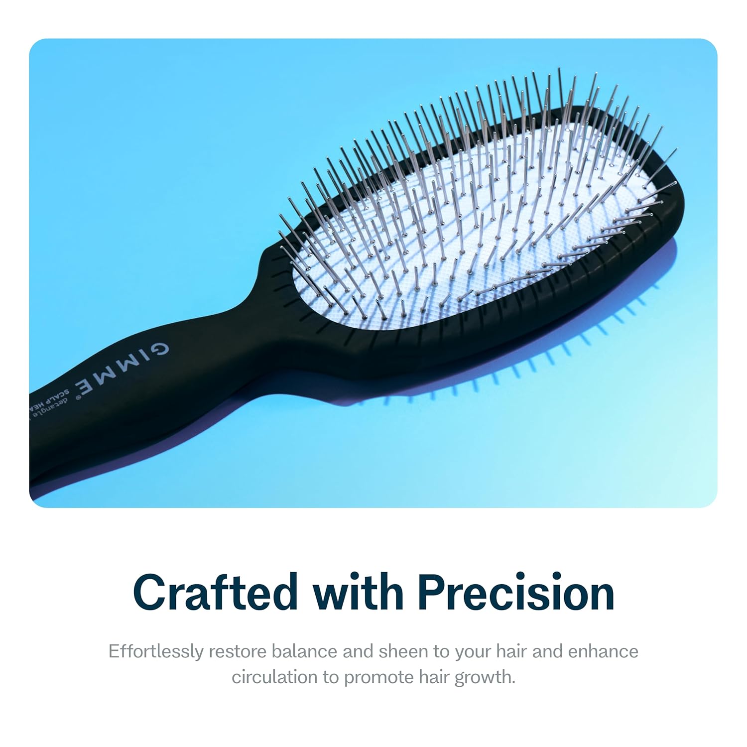 Gimme Beauty Metal Bristle Brush - Stainless Steel Bristles for Healthy Shine - Designed to Detangle Hair Types - Supports Scalp Care - Hair Brush with Comfy Handle - Image 4