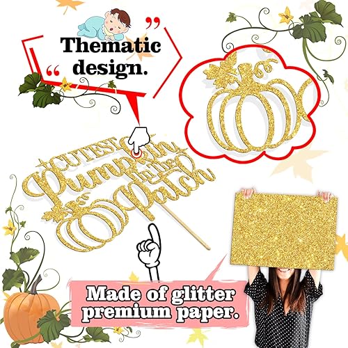 Miniatura 6 de Decoración de calabaza más linda en el parche, decoración de baby shower, baby shower de otoño, Halloween, Acción de Gracias, bebé, revelación de