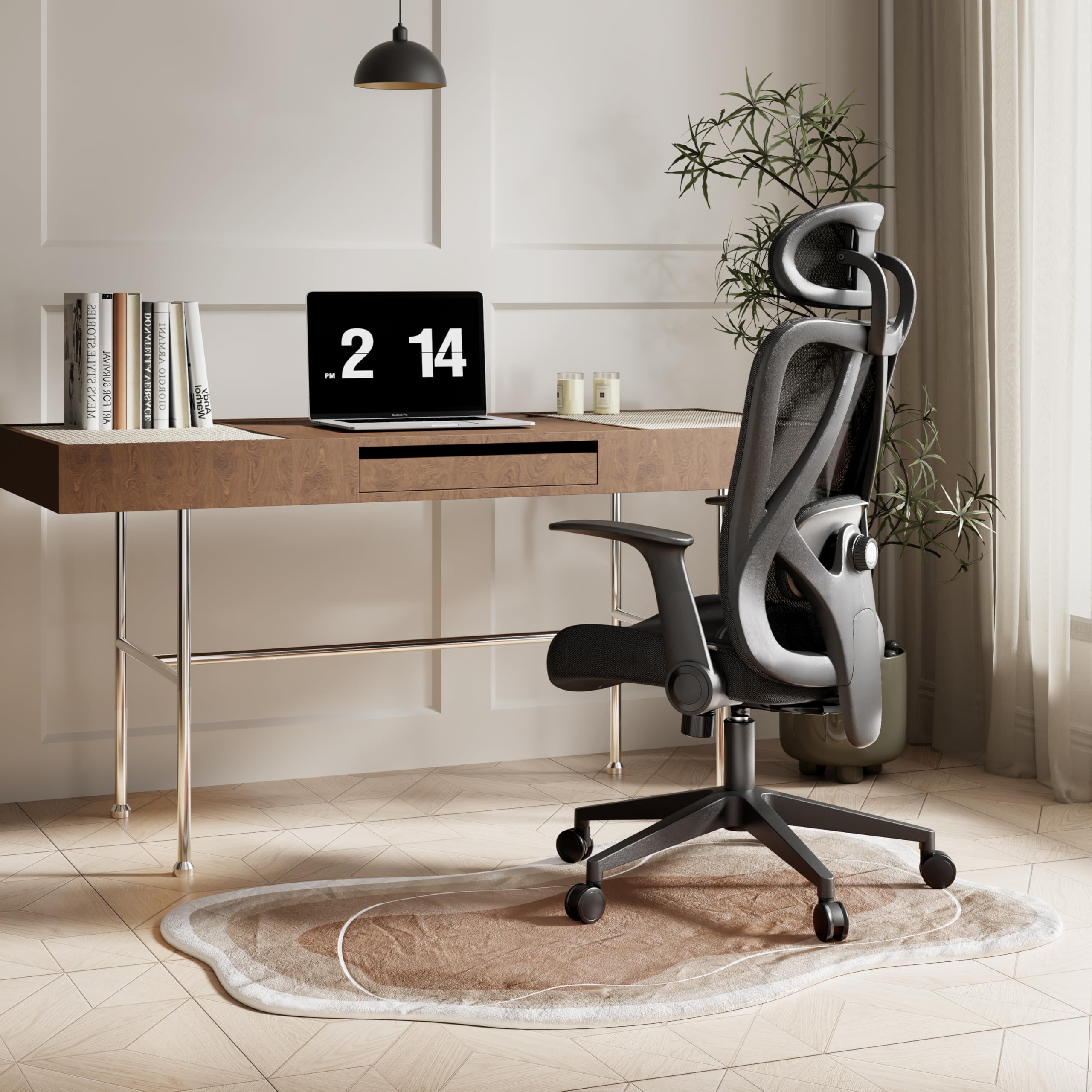 SENSE7 Fotel Biurowy Gamingowy Ergonomiczny Krzesło Obrotowe Biurowe Regulowany dla Home Office Graczy do 150kg Oddychająca Tkanina Regulowany Zagłówek z Podparciem Podłokietnikami 2D – Noxo Czarny