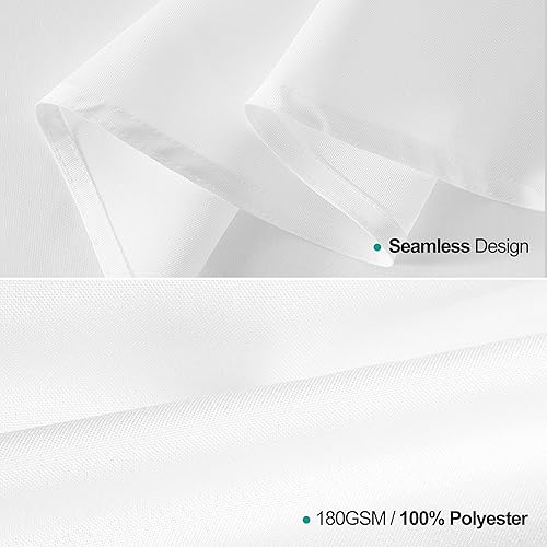 Miniatura 4 de EMART Mantel redondo blanco (paquete de 6) 100% poliéster reutilizable de 60 pulgadas para comedor, cocina, picnic, boda y fiesta de cumpleaños