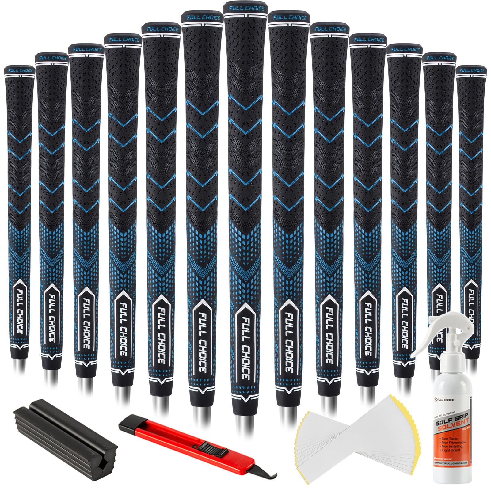 Gummigolfgriffe 13er Set – Optimierte Traktion, Rutschfest, Innov. Textur – Wählbar: 13 Griffe oder inkl. Grifffolien-Set – Standard/Mittel/Jumbo-Größe – 4 Farben – RG01