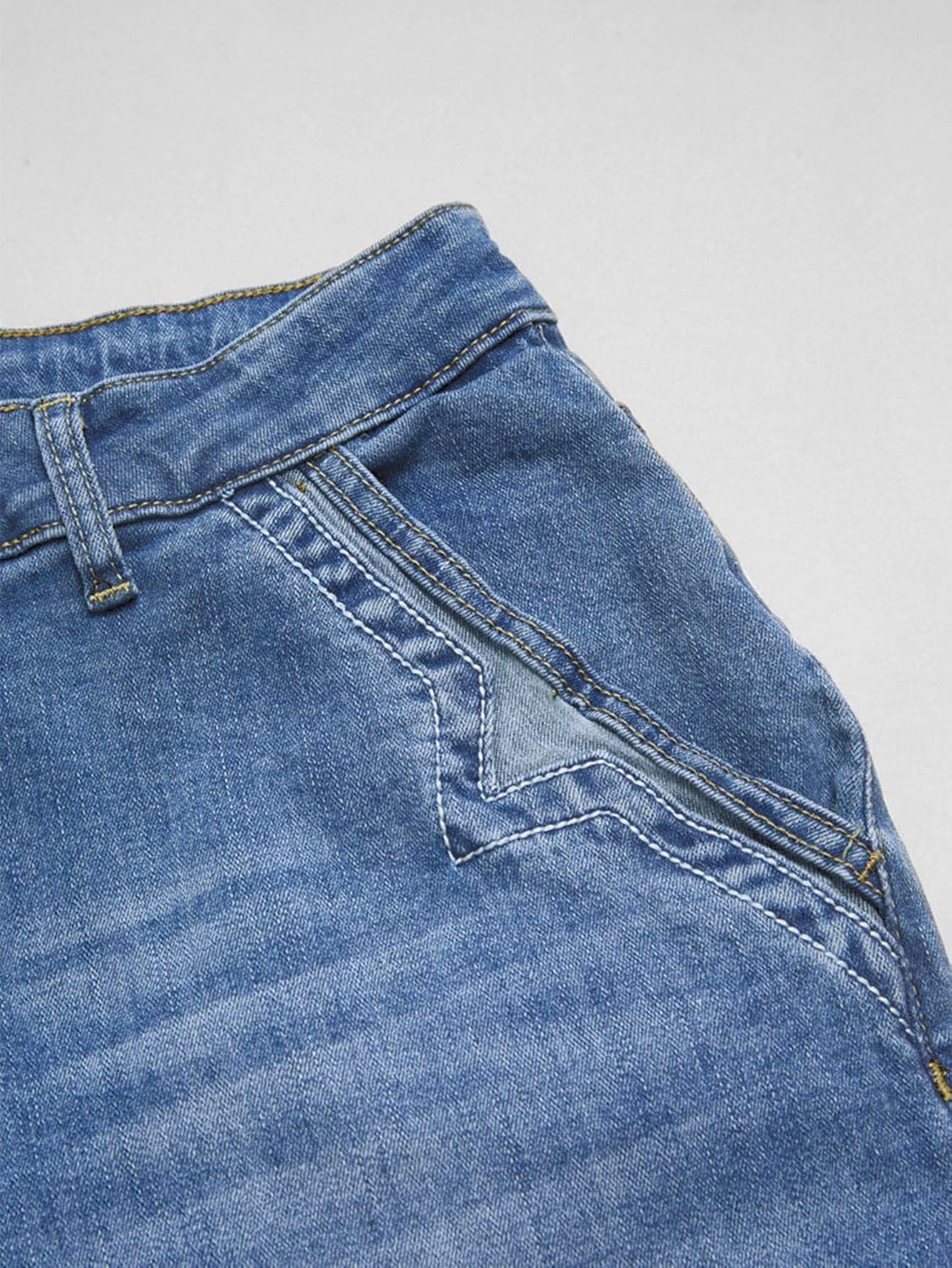 Flamingals Wide Leg Jeans for Women Mid Waist Baggy Stitch Decor Denim Washed Pants Without Belt - Image 5