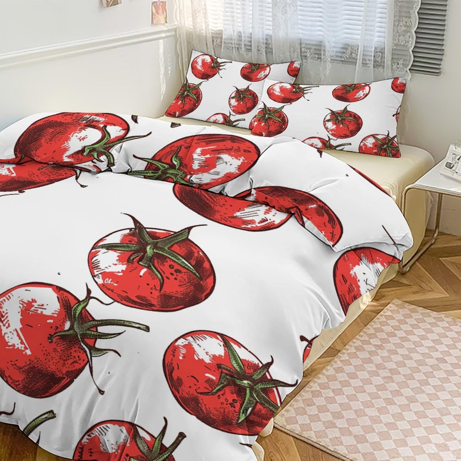 Housse de couette pour grand lit respirante et ultra douce parure 3 pièces style comique