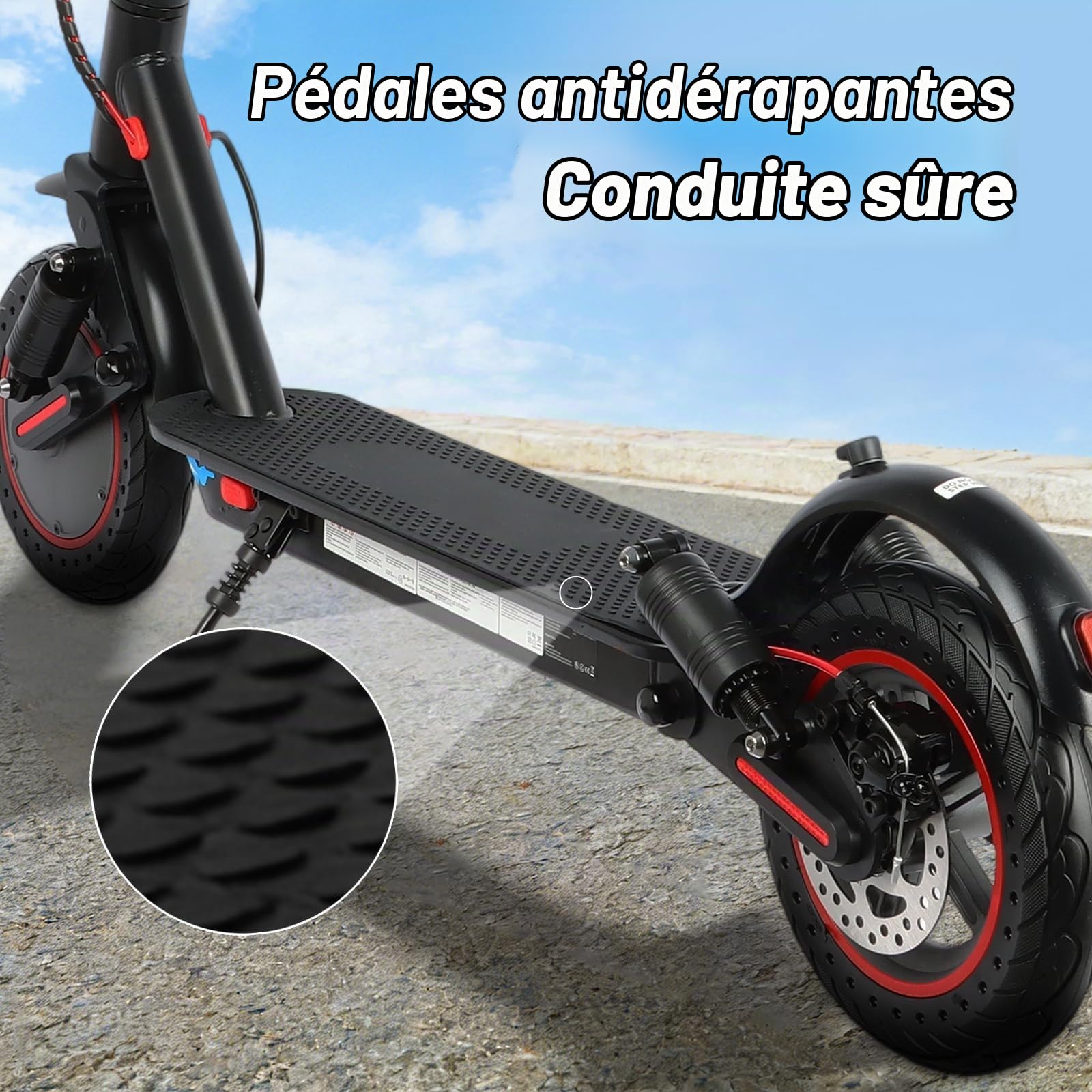 Trottinette Électrique Adulte Pliable 350W, 25 km/h, Autonomie 30 km, Pneus Pleins 10", Double Suspension, Frein Électronique + Disque, Charge 120 kg – Confort & Sécurité Urbaine