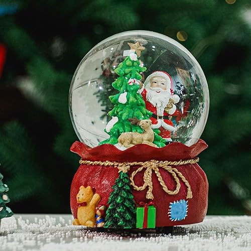 Miniatura 8 de Globos de nieve de cristal de Navidad, globo de agua con purpurina con globo de nieve musical Plays We Wish You a Merry Christmas, globo de nieve de