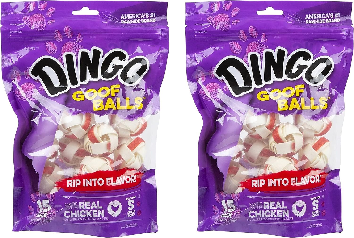 Dingo Goof Balls Treat Small 30 Count (2 Pack of 15 Count), 4.2 OZ