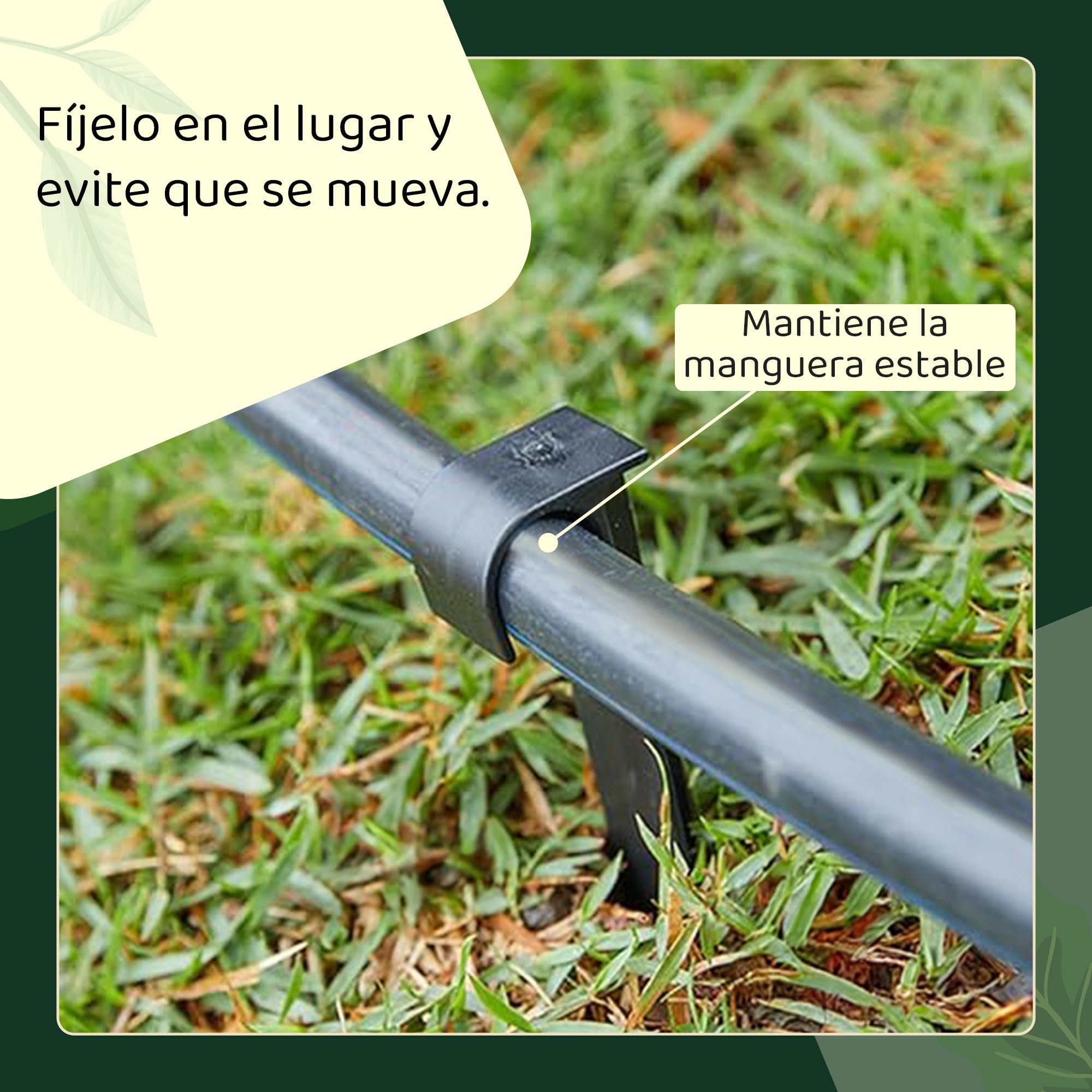 GARDENIX Manguera de jardín con ancla, 100 unidades, anclajes de fijación para manguera de goteo, pinchos para riego, diámetro de 16 mm, tenedor de perlado estable y resistente a roturas, larga