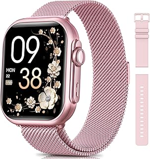SWGOTA Reloj Inteligente Mujer con 1000mAh Batería Grande, Autonomía Ultra-Larga 100 Días, 1.83” Smartwatch Llamadas 24H Pulsometro/SpO2/Sueño, 120+ Sport, 5ATM Podómetro Calorías iOS Android Rosa