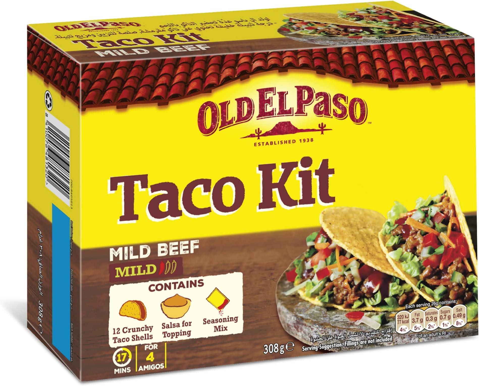 Old El Paso Taco Kit Mild Beef, 308 gm