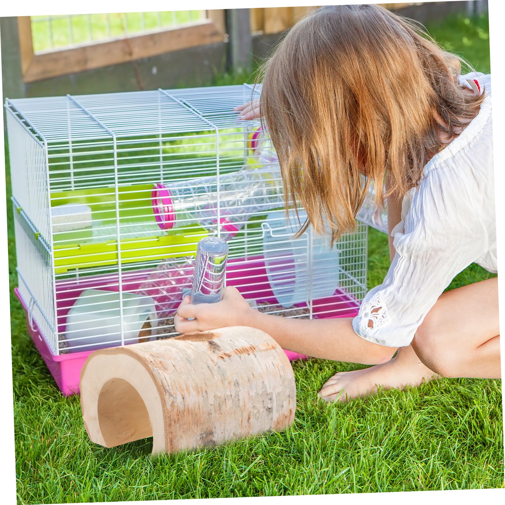 Kisangel Hamster Tunnel Birke Naturholz Spielzeug Für Kleintiere Als Versteck Und Kauspielzeug Außen Innen Und Langlebig Für Hamster Meerschweinchen Und