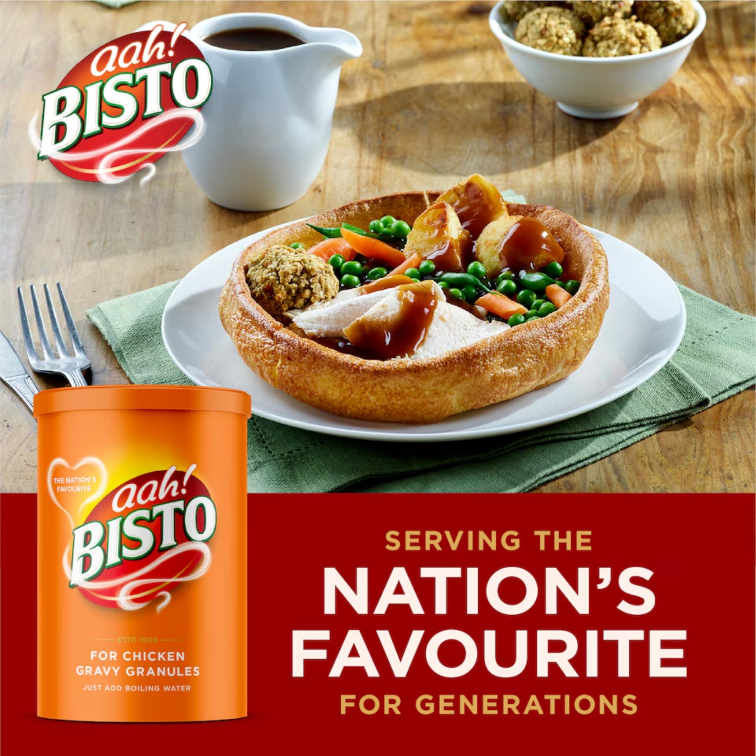 Bisto Chicken Gravy Granules 190g – Salsa Instantánea de Pollo – Gravy Inglesa Tradicional para Carnes y Asados