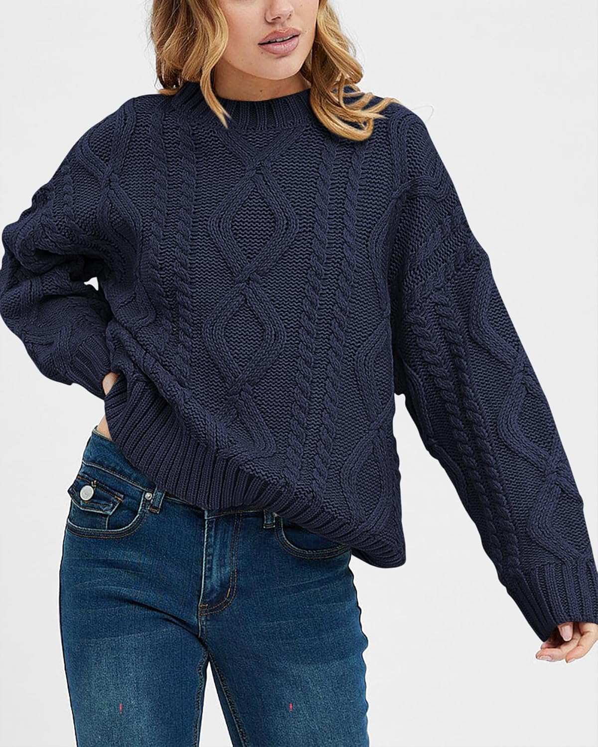 Chic Ribbed Knit Crewneck Sweater for Effortless Fall Style