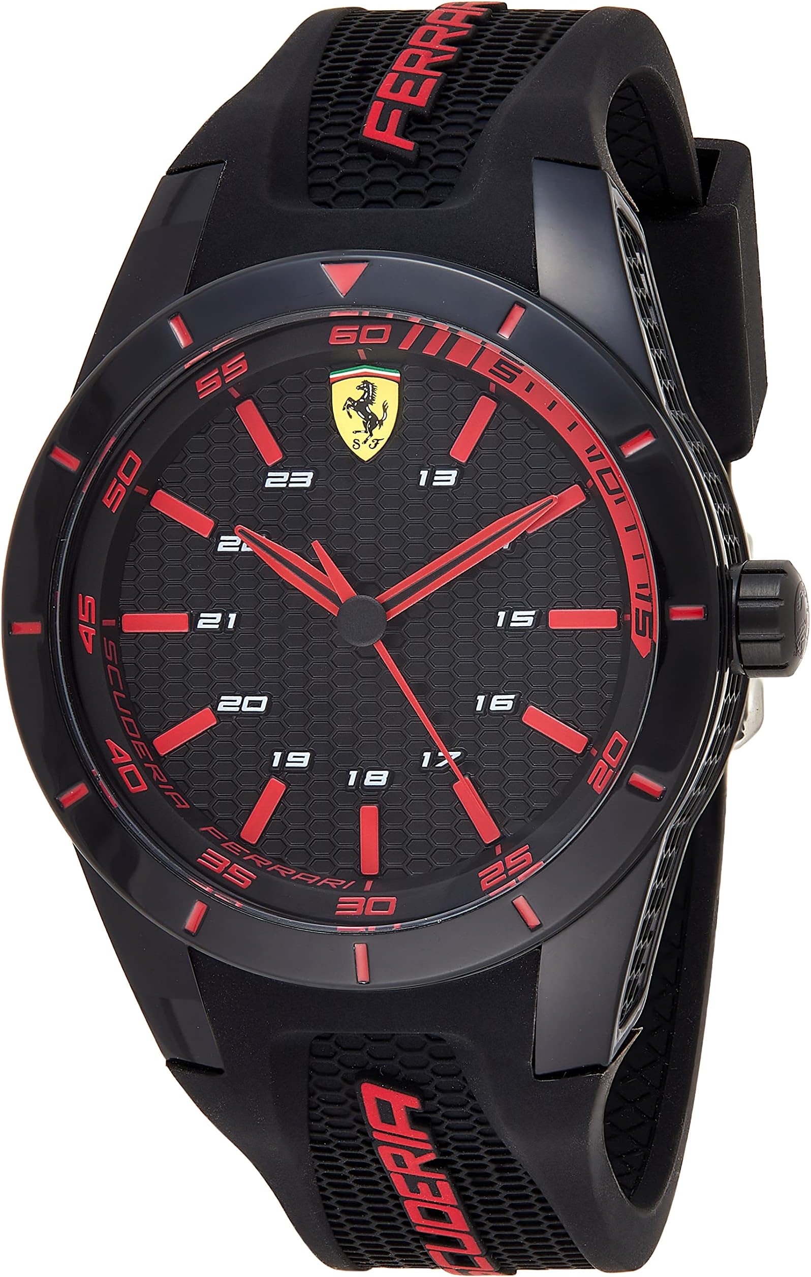 Scuderia Ferrari Mens Quartz Watch, Analogue Classic Display and Silicone Strap 0830245
