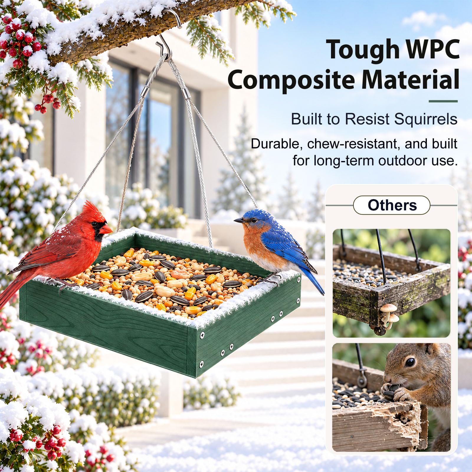 Large Bird Feeder - Durable & Weather-Resistant -4