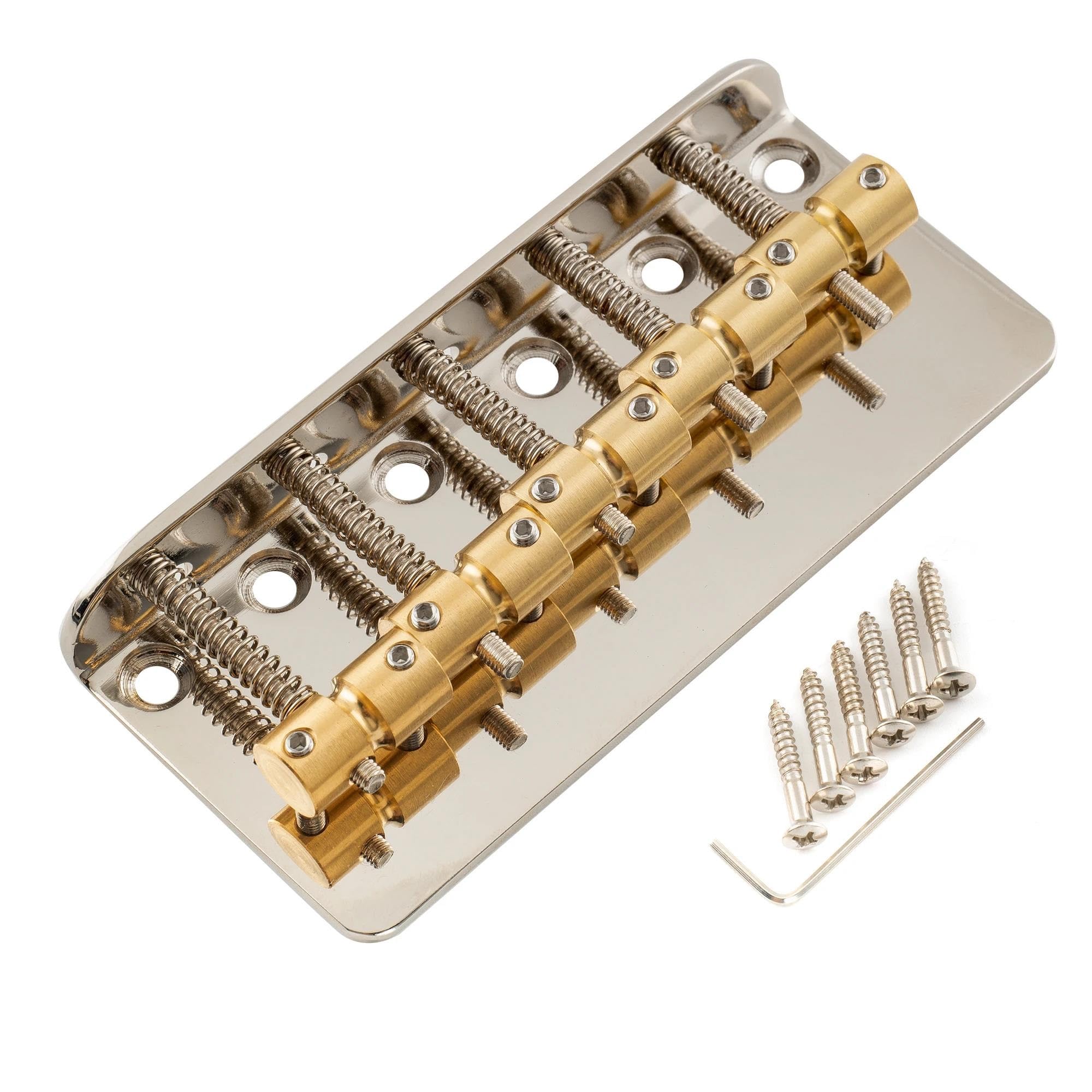 Typ Wydajności Mostek Gitarowy 18mm Klasyczny Standardowy 5 Strunowy Mostek Basowy Ładowany Od Góry Z Mosiężną Stalową Płytką Siodłową(Nickel)