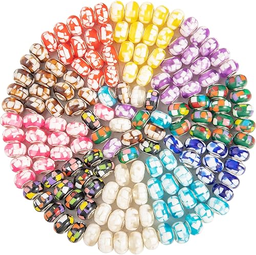 Miniatura 1 de Cuentas de agujero grande para hacer joyas, cuentas europeas de colores mixtos, cuentas de jardín de hadas, cuentas espaciadoras para manualidades,